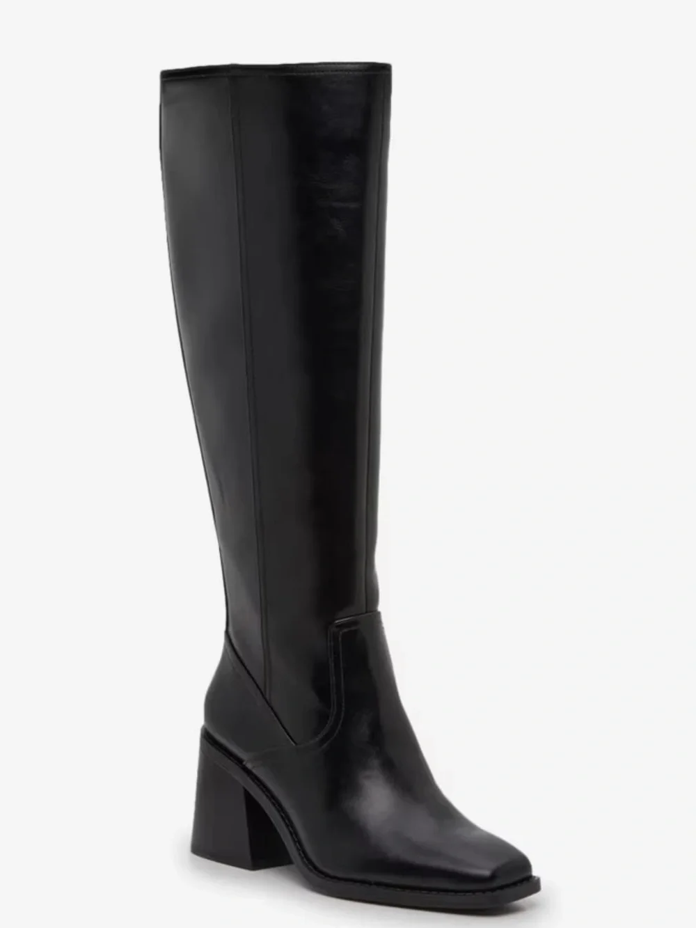 Kelly & Katie Black Knee-High Block Heel Boots